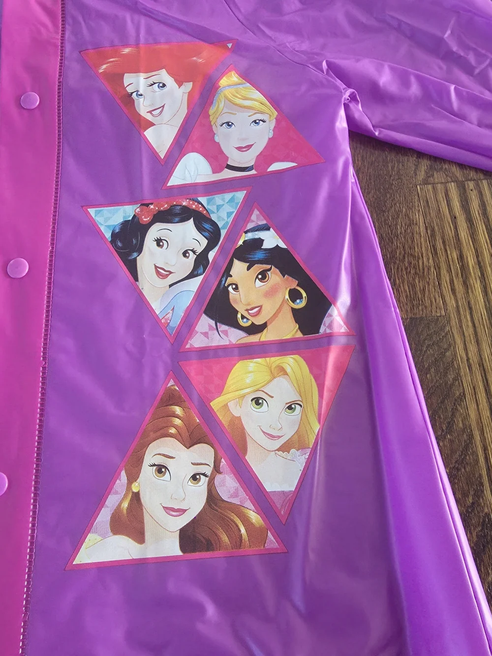 Disney Purple & Pink Princess Hooded Raincoat for Kids